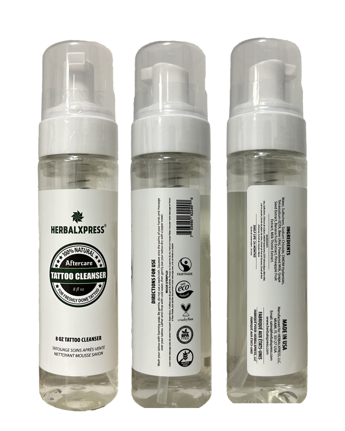Tattoo Aftercare Cleanser Foaming Soap 8 oz